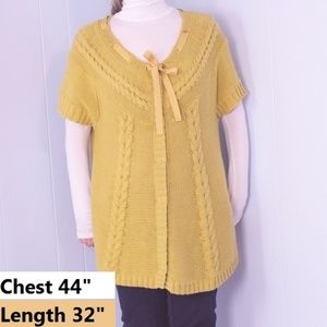 Vertigo Paris Shrt Sleeve Ribbon Sweater Gold XL L